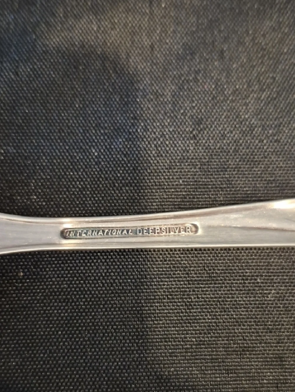 International Deep Silver Serving Spoon and Fork Anniversary Rose Pattern